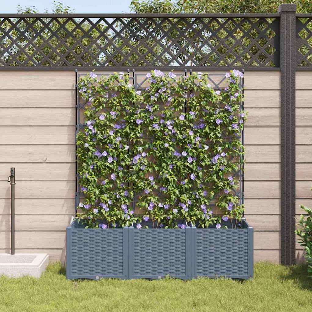 vidaXL Κηποτινάκι με Τρέλα 3 pcs Ανοιχτό γκρι 120 x 40 x 143 εκ. PP