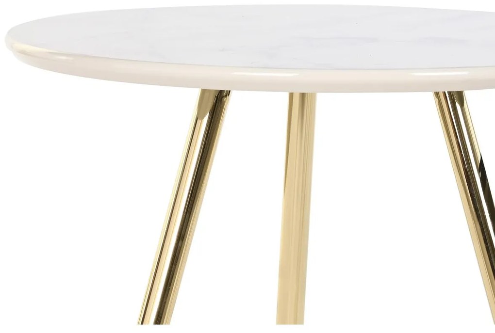 Σετ με 2 τραπέζια DKD Home Decor Λευκό Μαύρο Χρυσό 46 x 46 x 45 cm