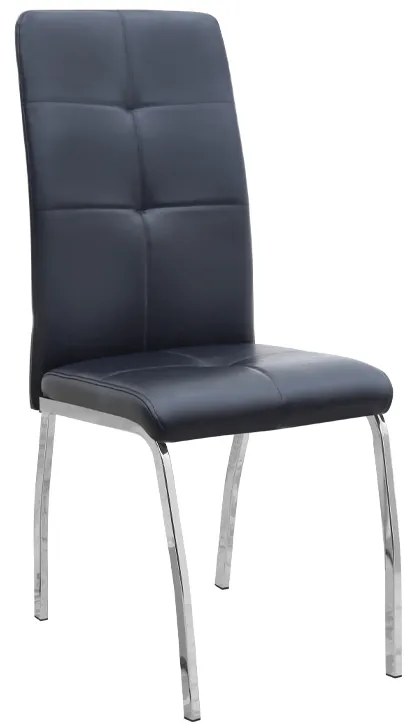 Καρέκλα τραπεζαρίας Alma Megapap μαύρο PU - μεταλλικό πόδι χρωμίου 42x53x97εκ.