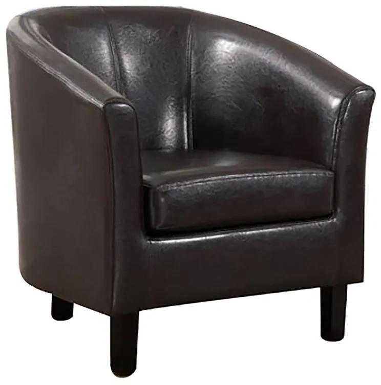 BOGA Πολυθρόνα Σαλονιού Καθιστικού, Pu Σκούρο Καφέ  77x70x77cm [-Καφέ Σκούρο-] [-PU - PVC - Bonded Leather-] Ε7129,5W