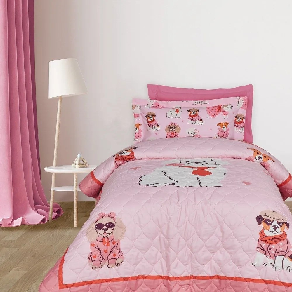 Κουβερλί Παιδικό 4938 Pink Das Home Μονό 160x220cm Microfiber
