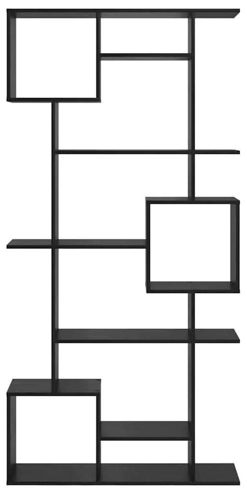 vidaXL Βιβλιοθήκη Μαύρη Οξυά 92 x 29 x 188 εκ. Επεξεργασμένο ξύλο