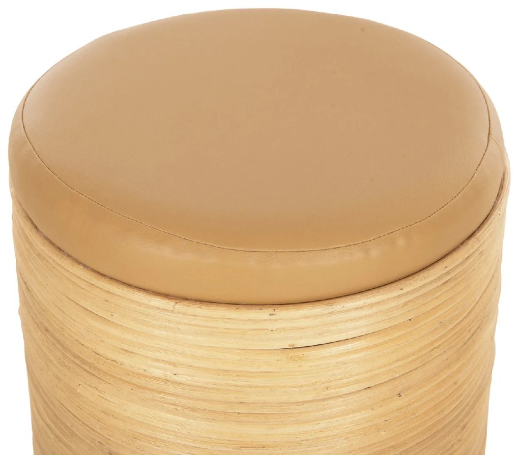 ΣΚΑΜΠΟ MITCH HM9886 ΦΥΣΙΚΟ RATTAN-ΚΑΘΙΣΜΑ ΑΠΟ PU ΜΠΕΖ Φ37x47Υεκ.