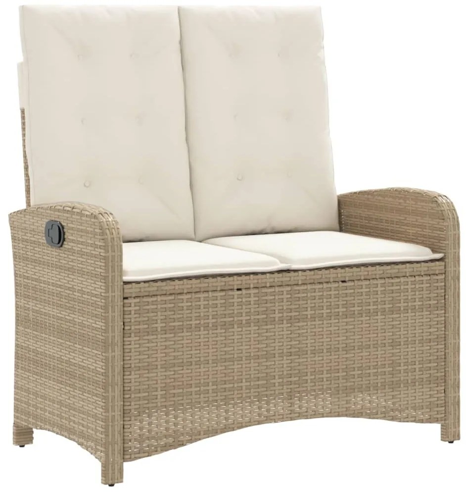 vidaXL Σετ Τραπεζαρίας Κήπου 2 τεμ. Μπεζ Συνθετικό Ρατάν με Μαξιλάρια