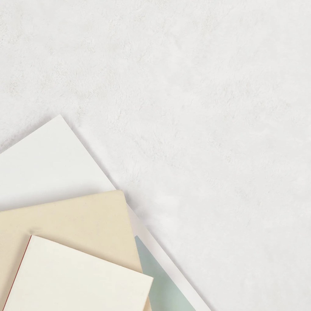 vidaXL Χαλιά Ψεύτικου Κουνελιού Olite Λευκό Ø 80 εκ. Πολυεστέρας