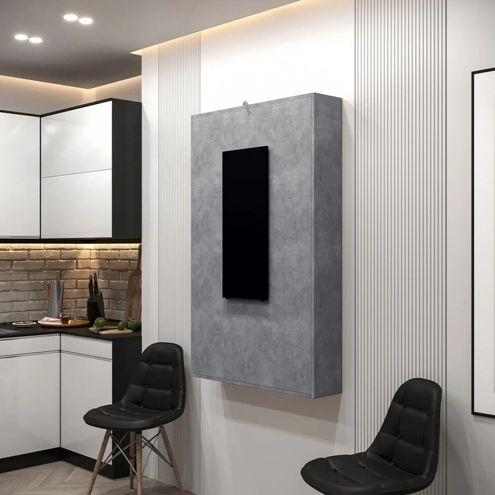 Τραπέζι Hartford 428, Σκυρόδεμα, Μαύρο, 73x80x130cm, 39 kg, Πλαστικοποιημένη μοριοσανίδα | Epipla1.gr