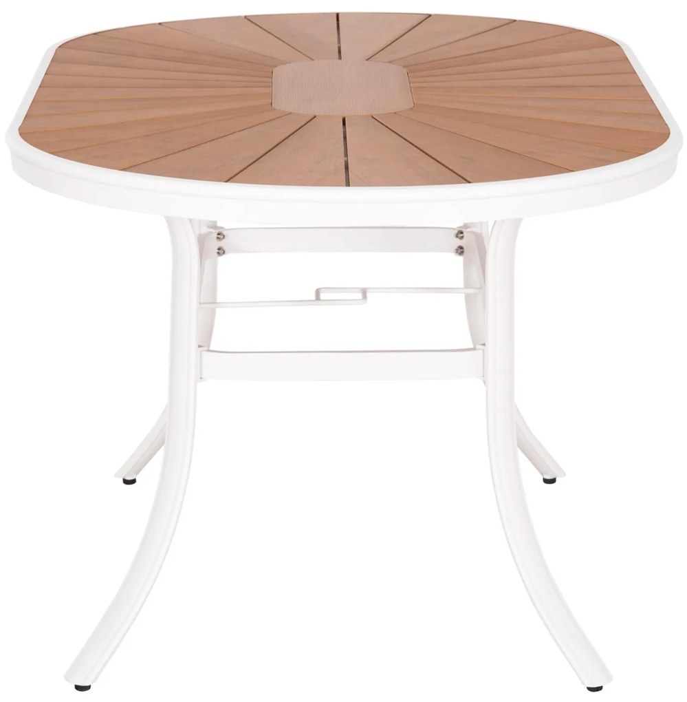 Τραπέζι κήπου TELAMO Οβάλ Αλουμίνιο Λευκό με Polywood 160X90Χ73,5Υ εκ. 160x90x73.5 εκ.