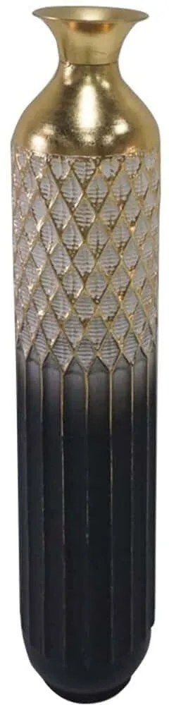 Βάζο Onna 209-000008 Φ15,7x80,6cm Black-Gold Inart Μέταλλο