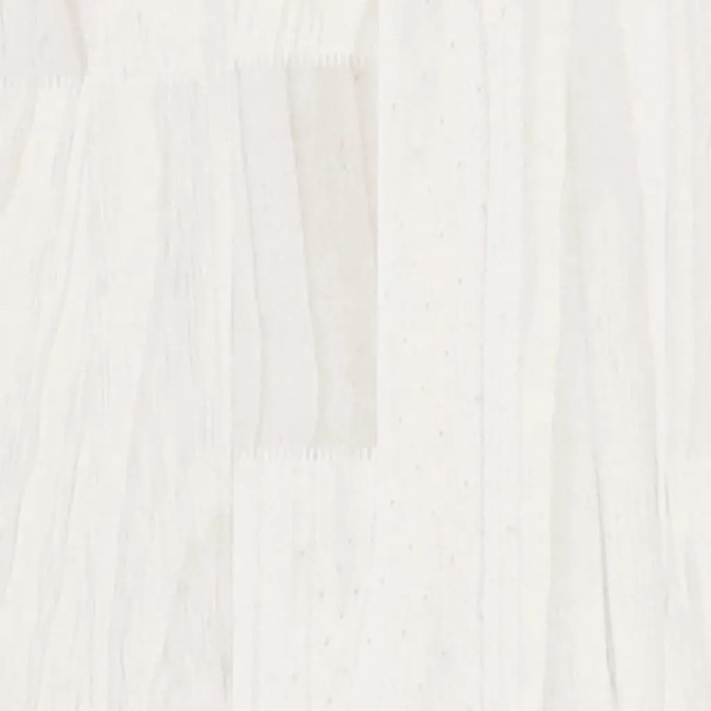 Ζαρντινιέρα Λευκή 31 x 31 x 70 εκ. από Μασίφ Ξύλο Πεύκου - Λευκό