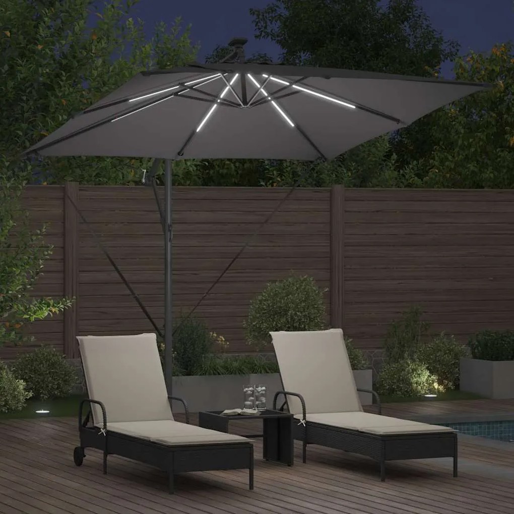 vidaXL Ομπρέλα Cantilever Banana Ανθρακί 249 x 249 x 250 εκ.