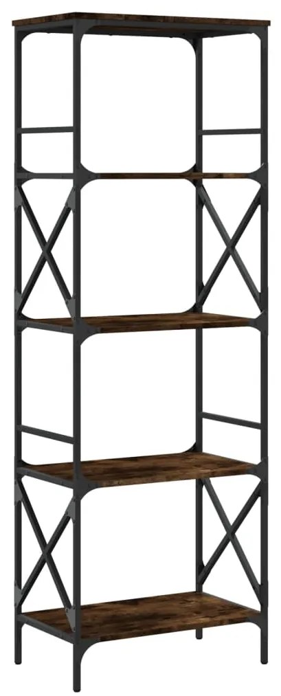 vidaXL Βιβλιοθήκη 5 Επιπέδων Καπνιστή Δρυς 59x35x171 εκ. Επεξεργ. Ξύλο