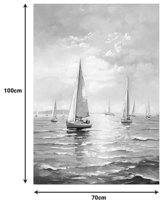 Πίνακας σε καμβά Sailsy I Inart 70x3x100εκ