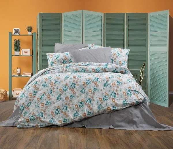 Σετ Σεντόνια Polycotton Μονά 160x240εκ. Daisies Petrol SB HOME