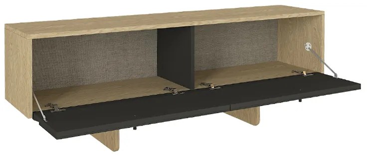 Έπιπλο τηλεόρασης Lava Megapap χρώμα rota oak - ανθρακί 150x35x51,3εκ. - GP042-0296,1