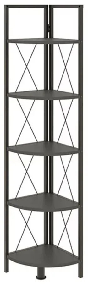 Βιβλιοθήκη Γωνιακή Kelsie 0261820 33x33x162cm Black-Anthracite