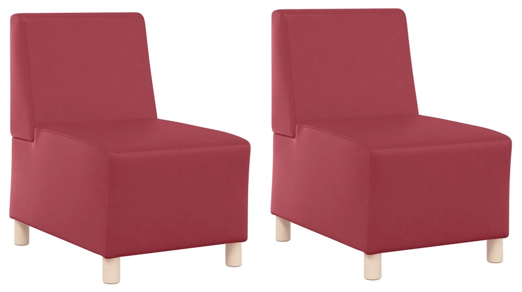 vidaXL Καναπέδες 2 pcs Μπορντό 55 x 74 x 82 εκ. Τεχνητό δέρμα
