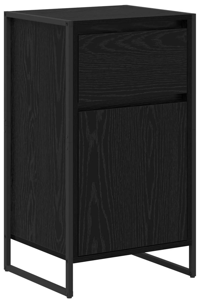 vidaXL Πλαϊνό γραφείο με συρτάρι Μαύρη Οξυά 81 x 36 x 150.5 εκ.