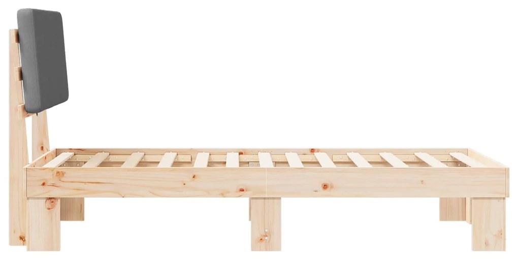 vidaXL Σκελετός Κρεβατιού με Επενδεδυμένο Κεφαλάρι Σκούρο Γκρι