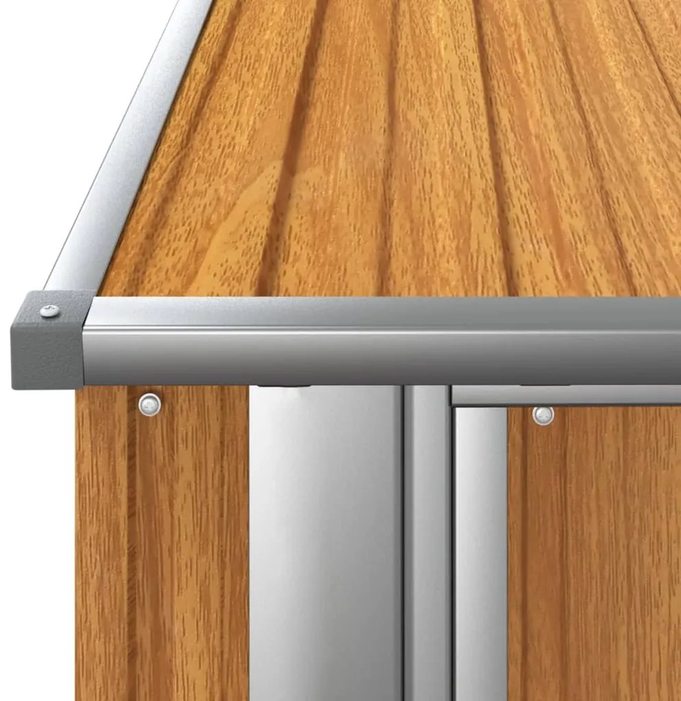 vidaXL Αποθήκη Κήπου 180,5 x 97 x 209,5 εκ. με Ξύλινη Όψη από Γαλβανισμένο Ατσάλι