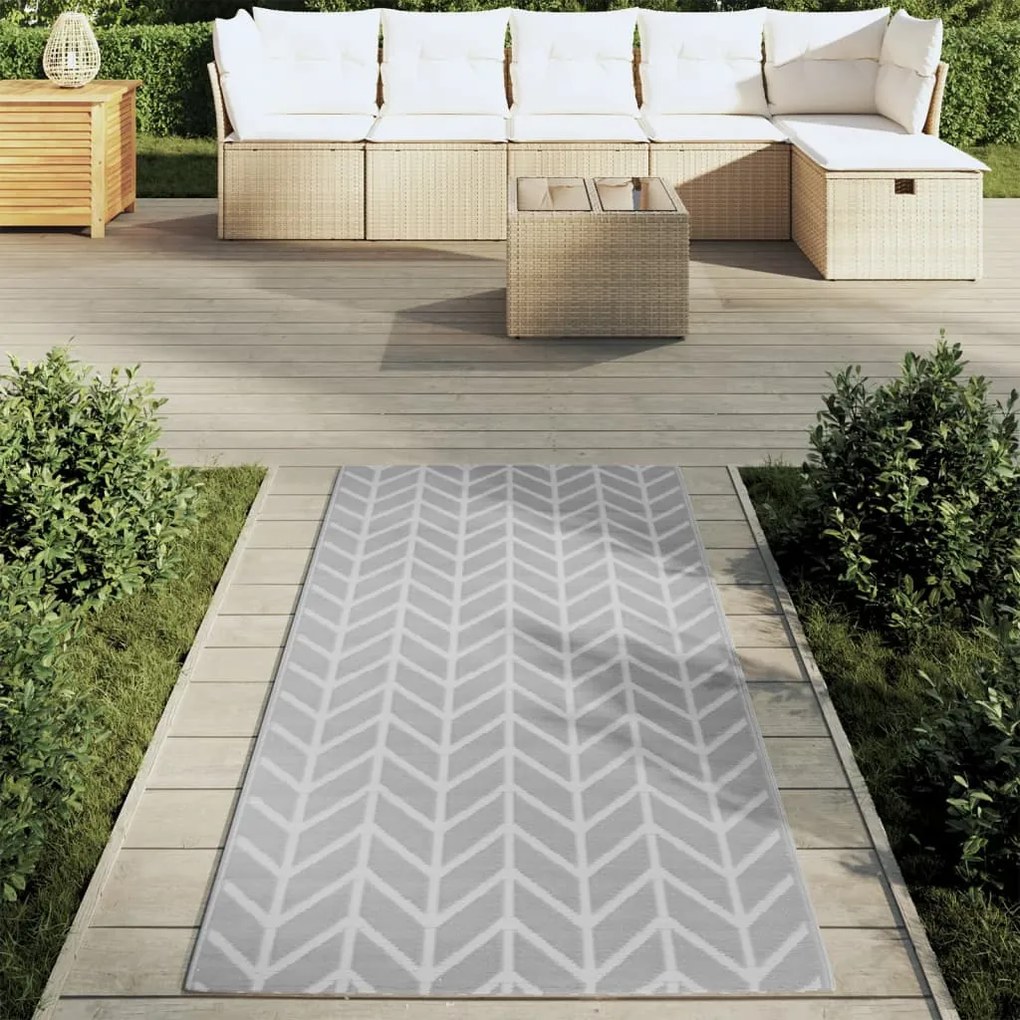 vidaXL Χαλί εξωτερικού χώρου ARAKIL γκρι 80x150 cm PP