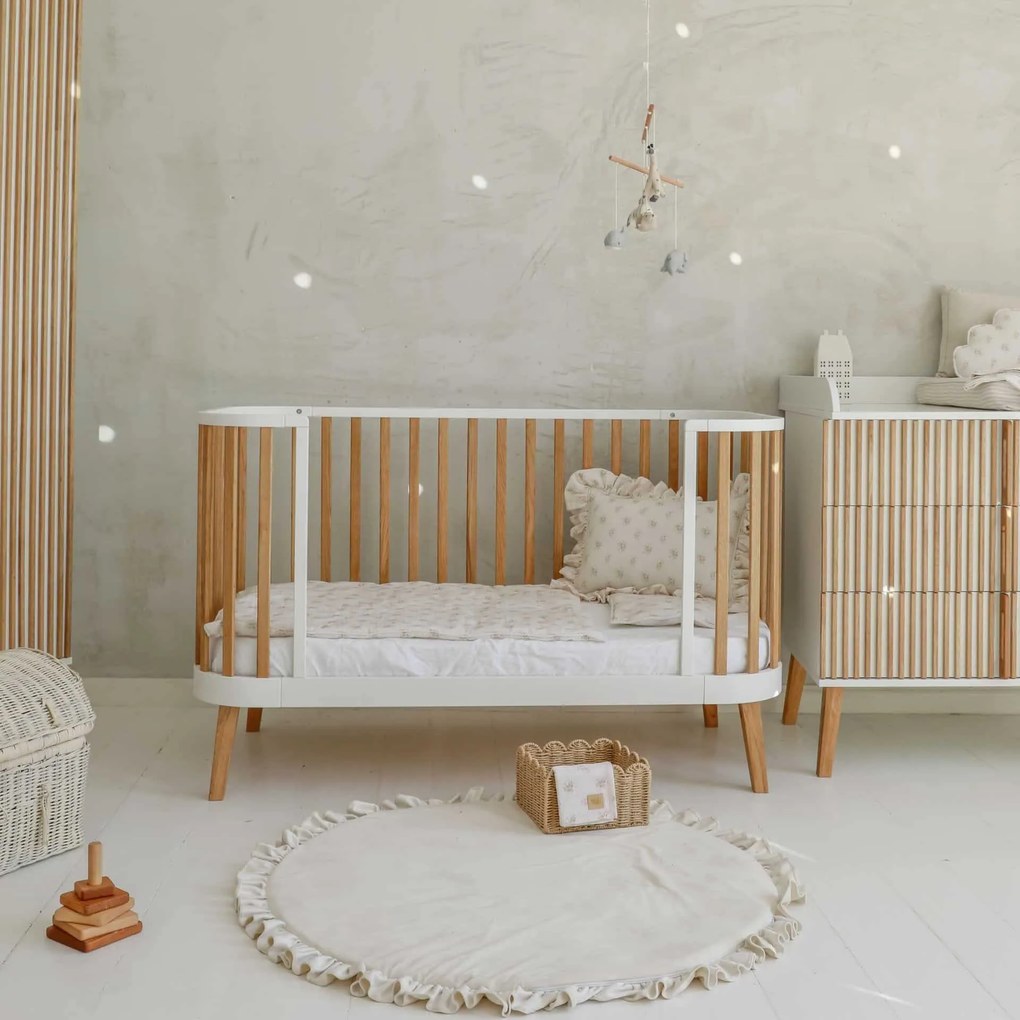 Βρεφικό Κρεβάτι  Bambi Mundo  Natural + White 70×140cm  Luletto (Δώρο 10% έκπτωση στο Στρώμα)