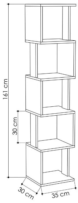 Βιβλιοθήκη Piri Megapap χρώμα sandstone 35x30x161εκ.