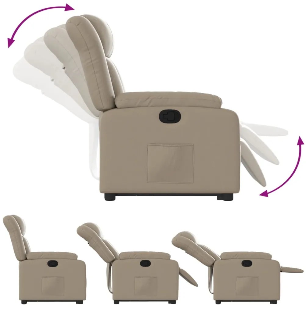 vidaXL Πολυθρόνα Ανακλινόμενη με Ανύψωση Καπουτσίνο Συνθ. Δέρμα