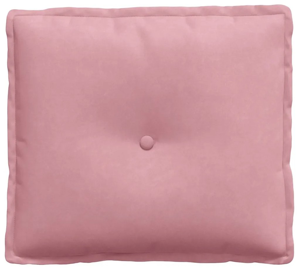 vidaXL Μαξιλάρι Πλάτης Ροζ 50 x 45 εκ. Υφασμάτινο Κορντουρά