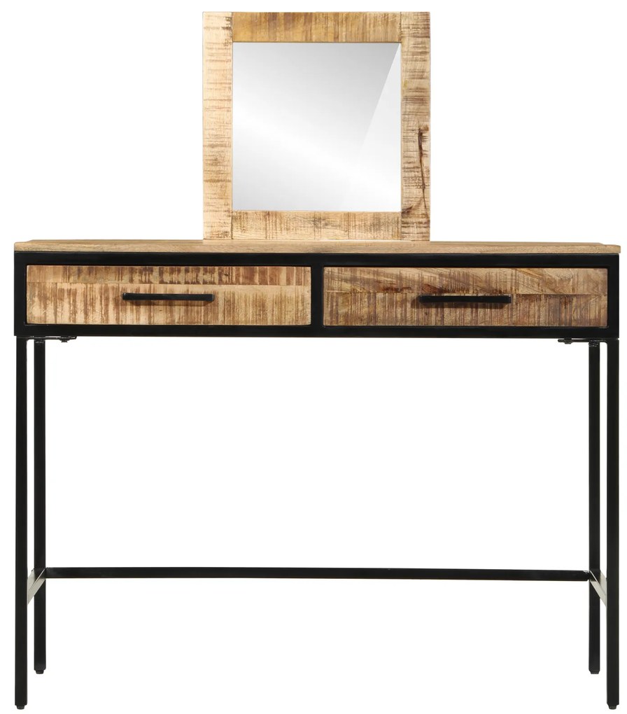 vidaXL Τραπέζι Μακιγιάζ 100x40x75/120 εκ. Στερεό Ξύλο Ρουστίκ Μάνγκο