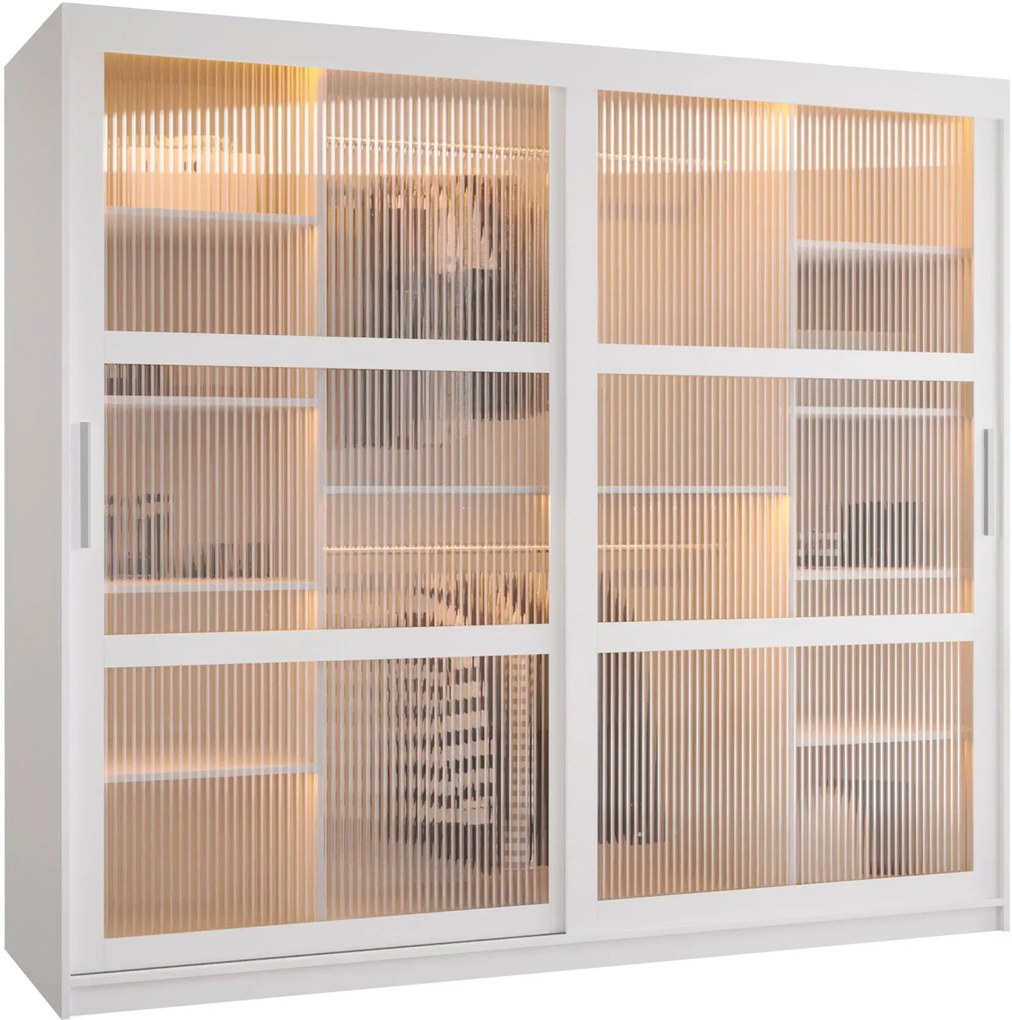 Ντουλάπα Flutes 200 Συρόμενη-Λευκό