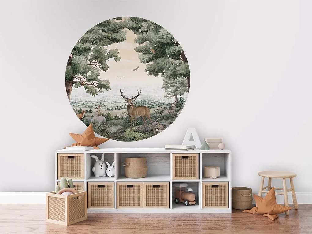 Forest Vista Ταπετσαρια Τοιχου Πρασινο Στρογγυλη 80cm