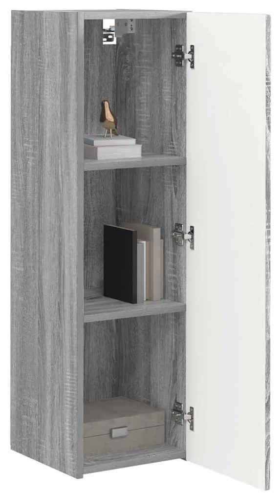 vidaXL Ντουλάπι Τηλεόρασης Τοίχου Γκρίζο Σονομα 30 x 31 x 100 εκ.