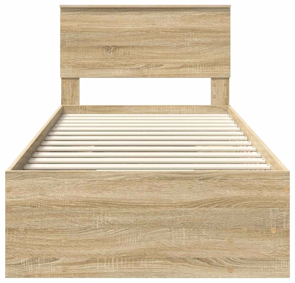 vidaXL Σκελετός Κρεβατιού Δρύς Sonoma 90 x 200 cm Επεξεργασμένο ξύλο
