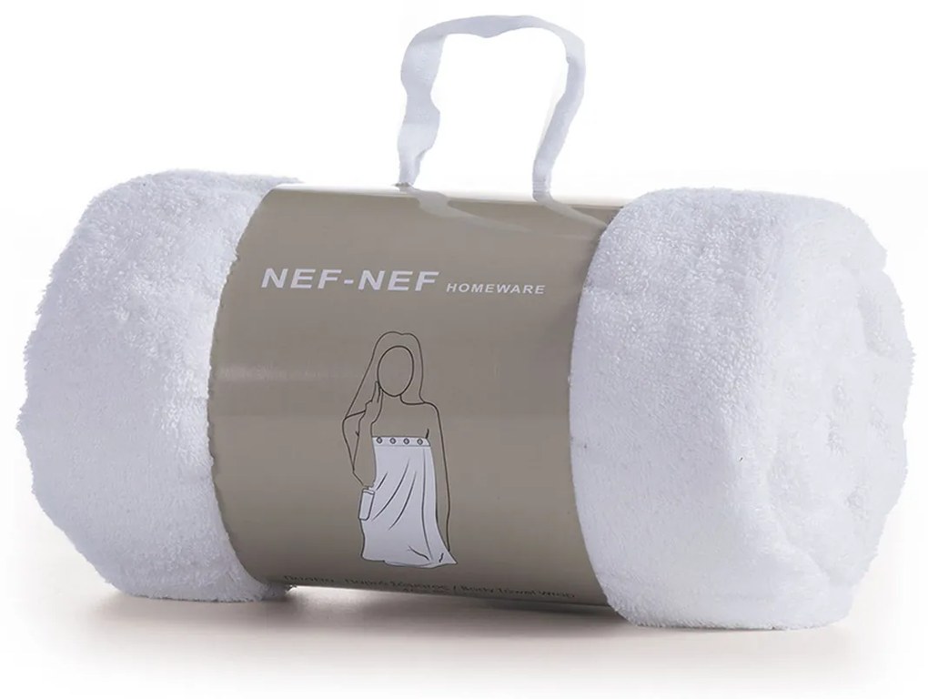 Πετσέτα Σώματος Με Κουμπιά (80x146) Nef-Nef Homeware Sandy White 400gsm