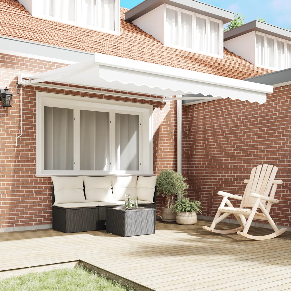 vidaXL Αυτόματη Αναδιπλούμενη Τέντα Λευκή 300x250 cm