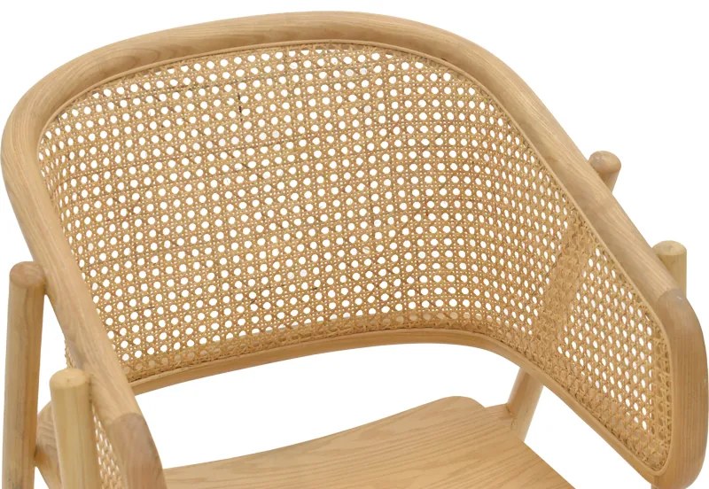 Πολυθρόνα Wenzy pakoworld φυσικό Rattan - μασίφ ξύλο toon 58x58x82εκ