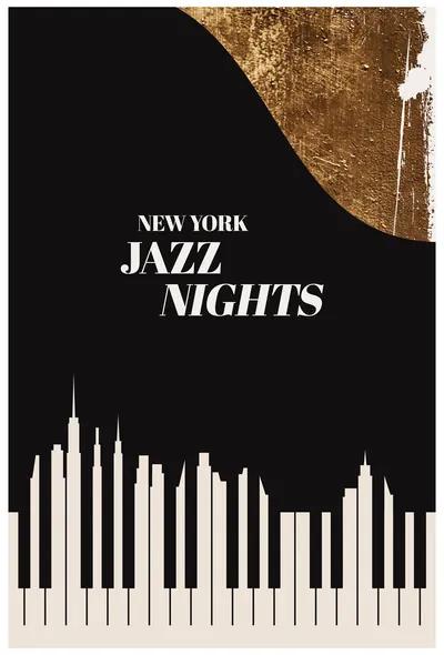 Εκτύπωση τέχνης Kubistika - NY Jazz, (40 x 60 cm)
