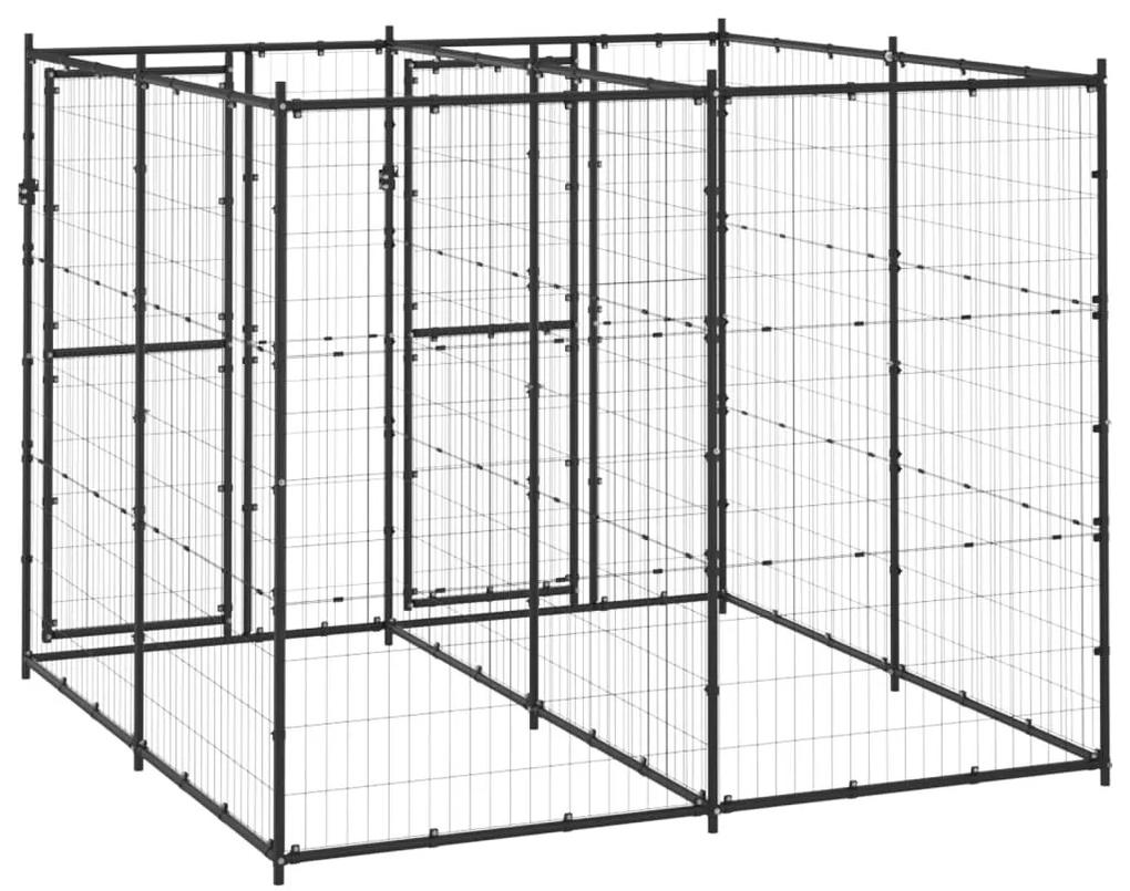 Κλουβί Σκύλου Εξωτερικού Χώρου 4,84 μ² από Ατσάλι - Μαύρο