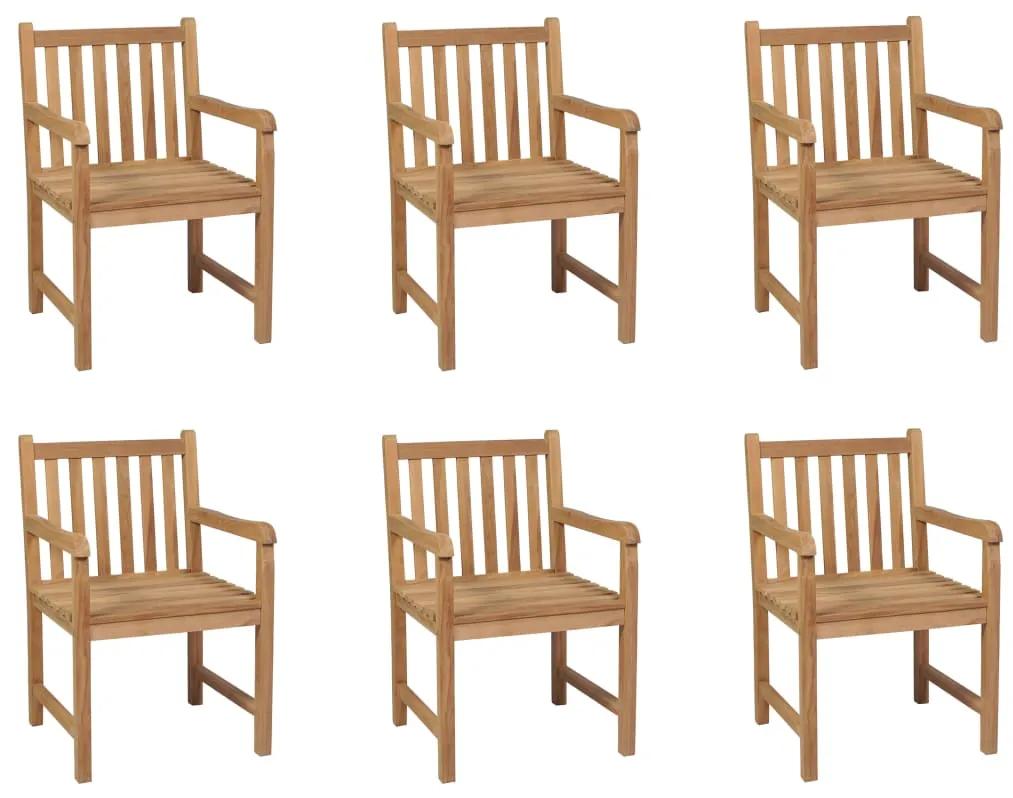 Καρέκλες Εξωτερικού Χώρου 6 τεμ. από Μασίφ Ξύλο Teak