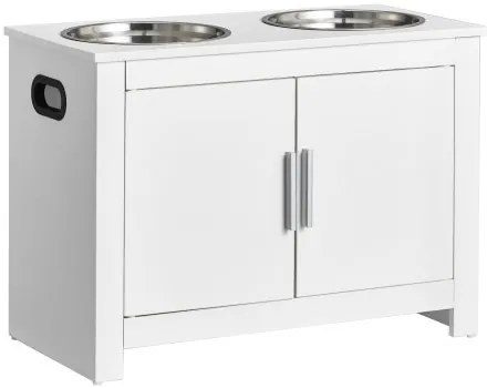 VEVOR Pet Feeding Station w/ 2 Elevated Dog Bowls Dog Food &amp; Toy Storage Cabinet