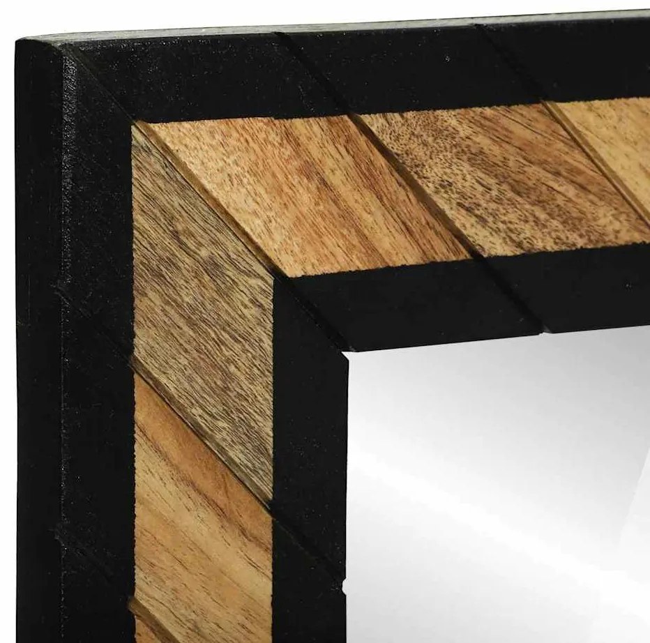 vidaXL Καθρέφτης Μαύρο και Καφέ 90 x 2 x 50 εκ. Σταθερό Ξύλο Ακακίας