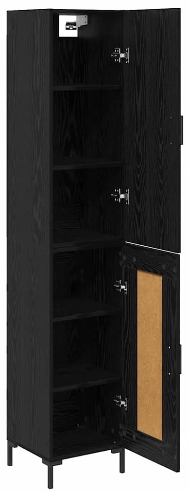 vidaXL Highboard Μαύρη Οξυά 34,5 x 34 x 180 εκ. Επεξεργασμένο ξύλο