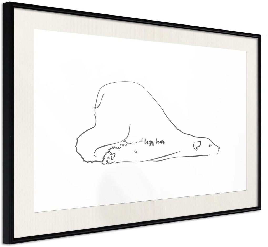 Αφίσα - Resting Polar Bear - 45x30 - Μαύρο - Με πασπαρτού