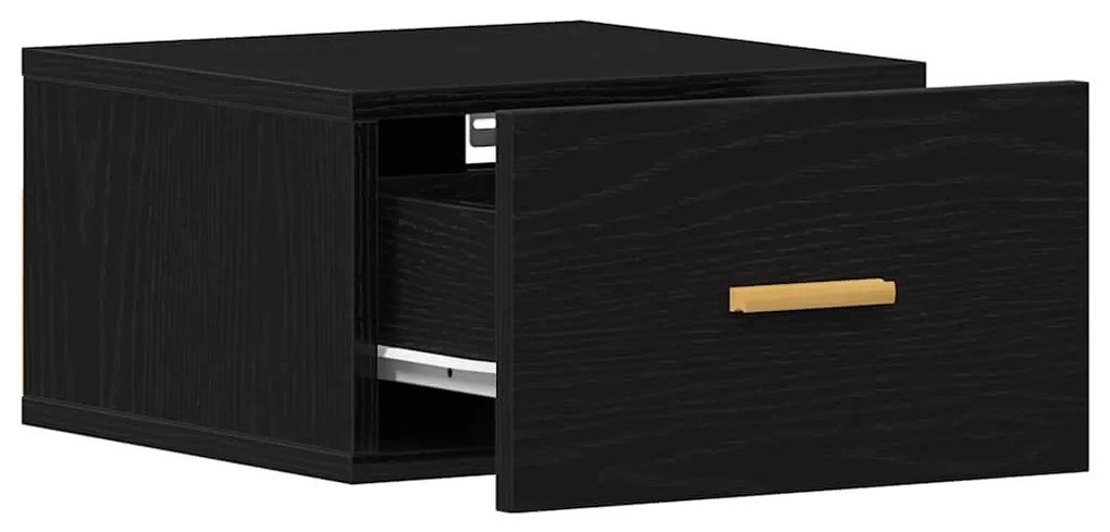 vidaXL Τοίχου κομοδίνο Μαύρη δρυς 35 x 35 x 20 εκ Επεξεργασμένο ξύλο