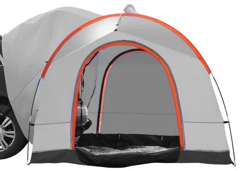 VEVOR SUV Camping Tent, 8&#039;-8&#039; SUV Tent Attachment for Camping with Rain Layer and Carry Bag, Waterproof PU2000mm Double Layer Truck Tent, Accommodate 6-8 Person, Rear Tent for Van Hatch Tailgate