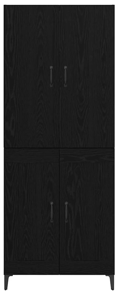 vidaXL Highboard Μαύρη Οξυά 69,5 x 34 x 180 εκ. Επεξεργασμένο ξύλο