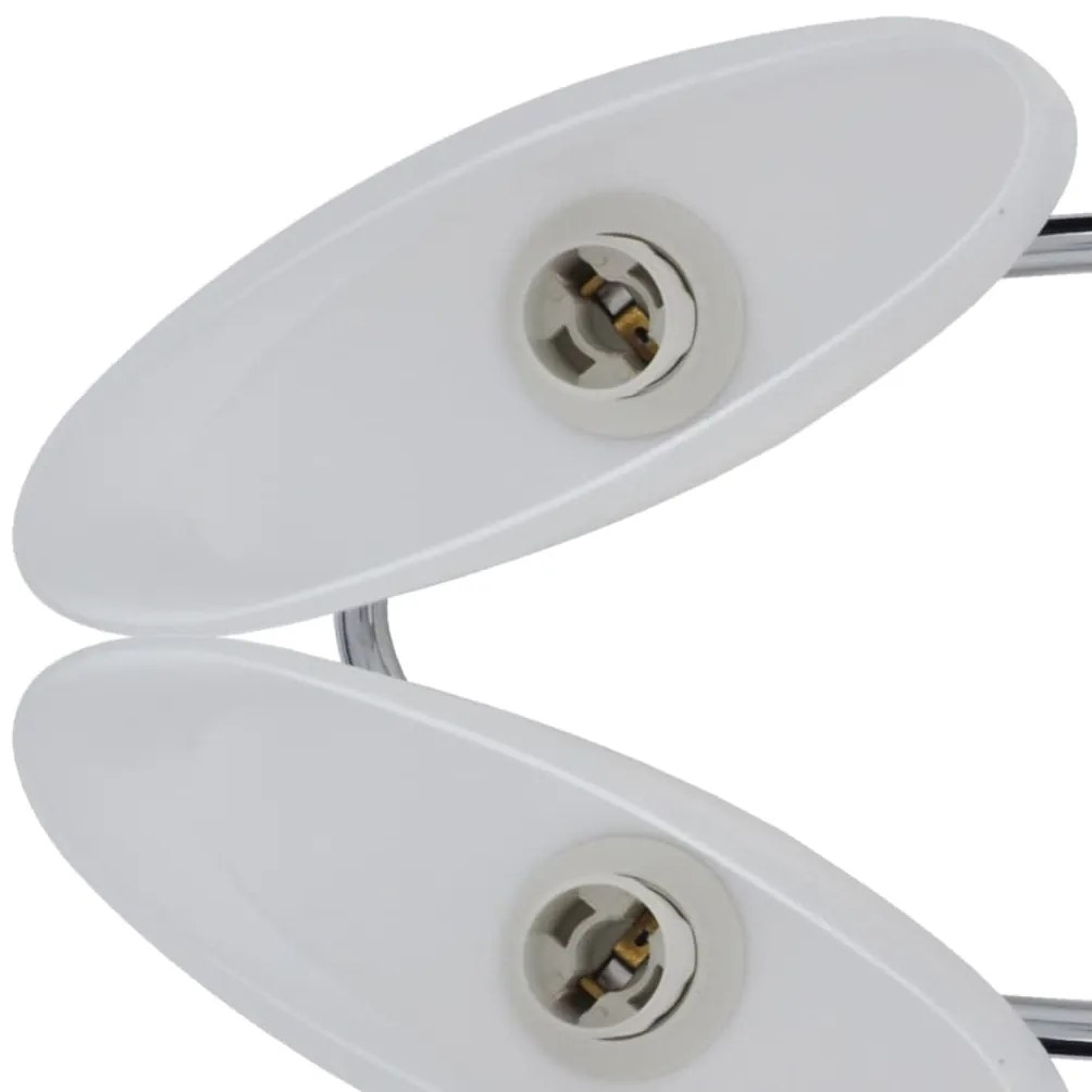 Φωτιστικό Οροφής με Λευκό Ελλειψοειδές Κρύσταλλο 4φωτο Ε14