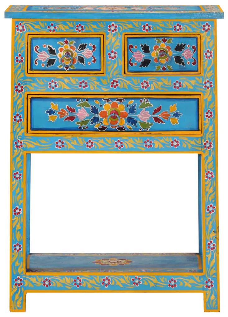 vidaXL Ντουλάπι Τιρκουάζ 55 x 30 x 76 εκ. από Μασίφ Ξύλο Μάνγκο