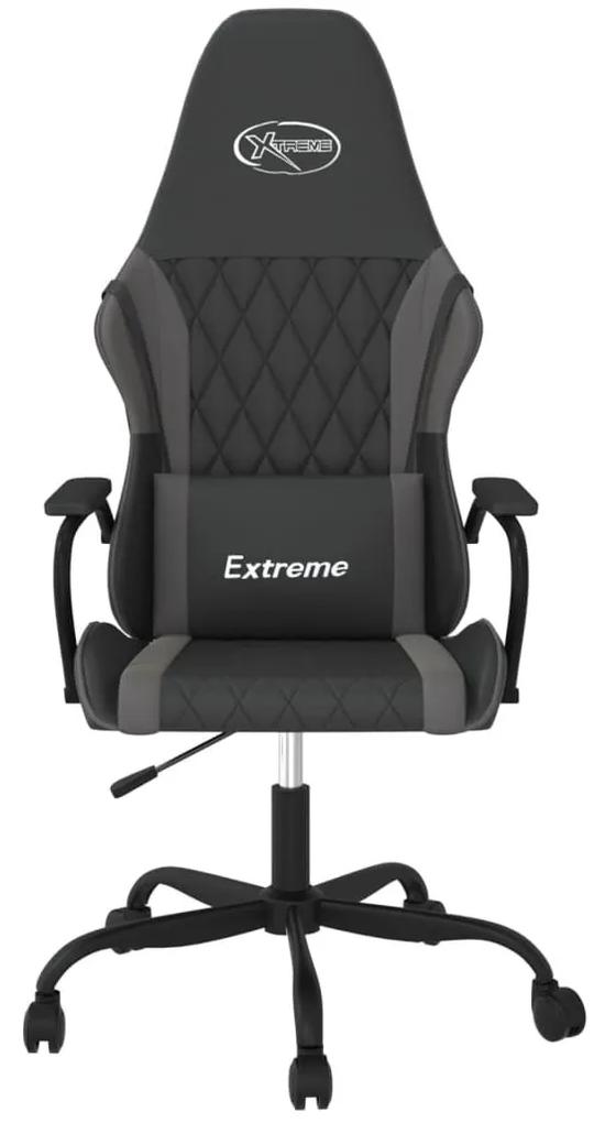 Καρέκλα Gaming Μαύρο/Γκρι από Συνθετικό Δέρμα - Μαύρο