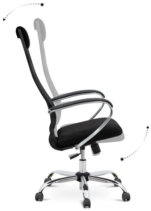 Καρέκλα γραφείου Lord Megapap με ύφασμα Mesh σε χρώμα μαύρο 66,5x70x123/133εκ. - Ύφασμα - GP008-0001